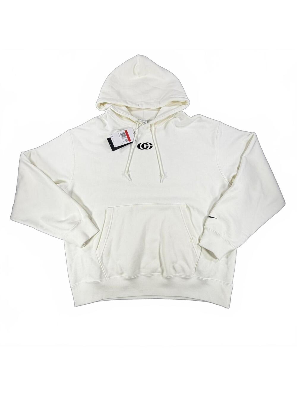 Nike Men's Caitlin Clark White Pullover Hoodie Loose Fit Fleece Size L NWT